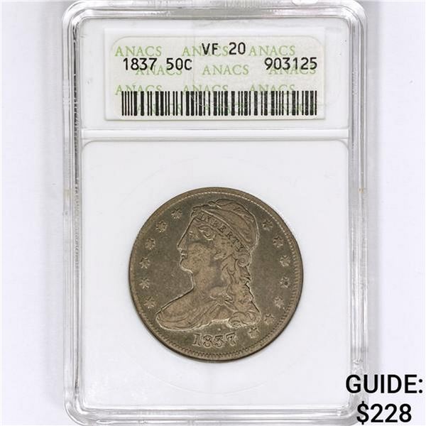 1837 Capped Bust Half Dollar ANACS VF20