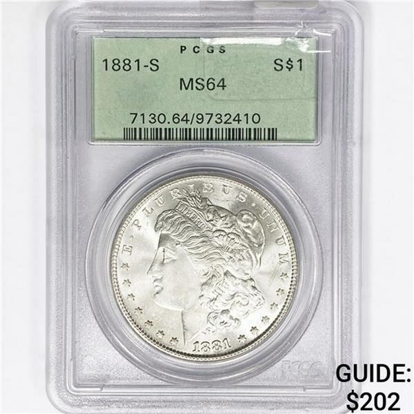 1881-S Morgan Silver Dollar PCGS MS64