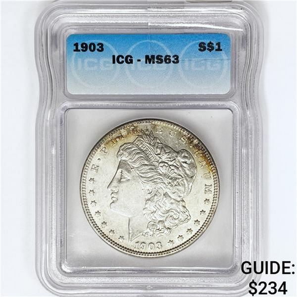 1903 Morgan Silver Dollar ICG MS63