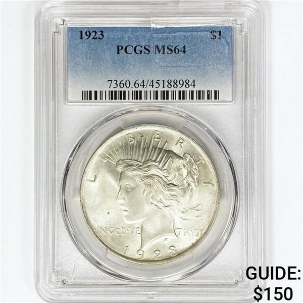 1923 Silver Peace Dollar PCGS MS64