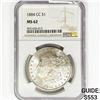 Image 1 : 1884-CC Morgan Silver Dollar NGC MS62