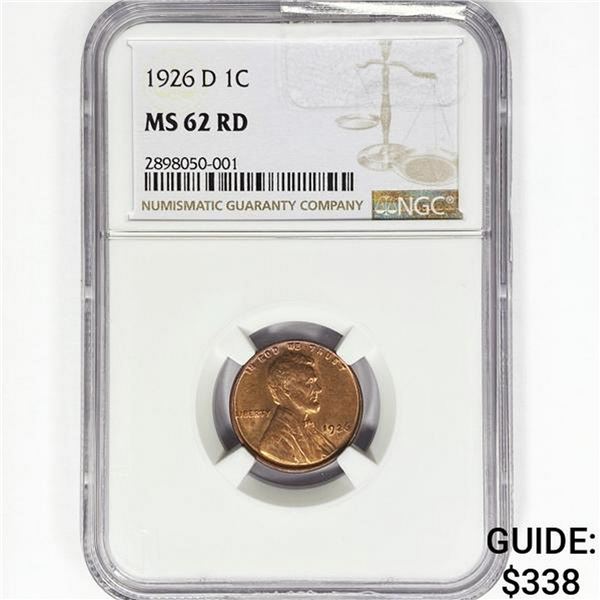 1926-D Wheat Cent NGC MS62 RD