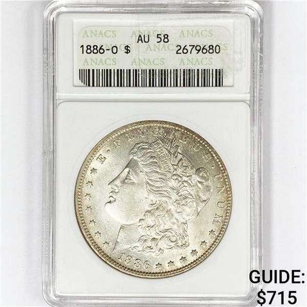 1886-O Morgan Silver Dollar ANACS AU58