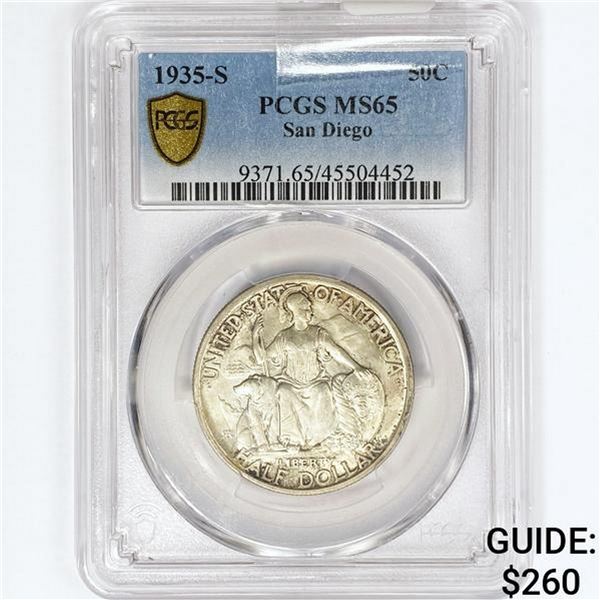 1935-S San Diego Half Dollar PCGS MS65