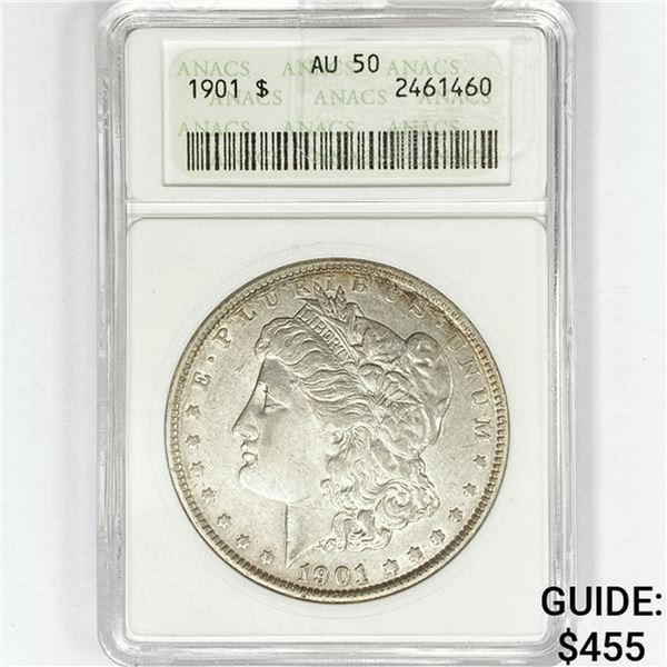 1901 Morgan Silver Dollar ANACS AU50