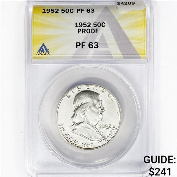 1952 Franklin Half Dollar ANACS PF63