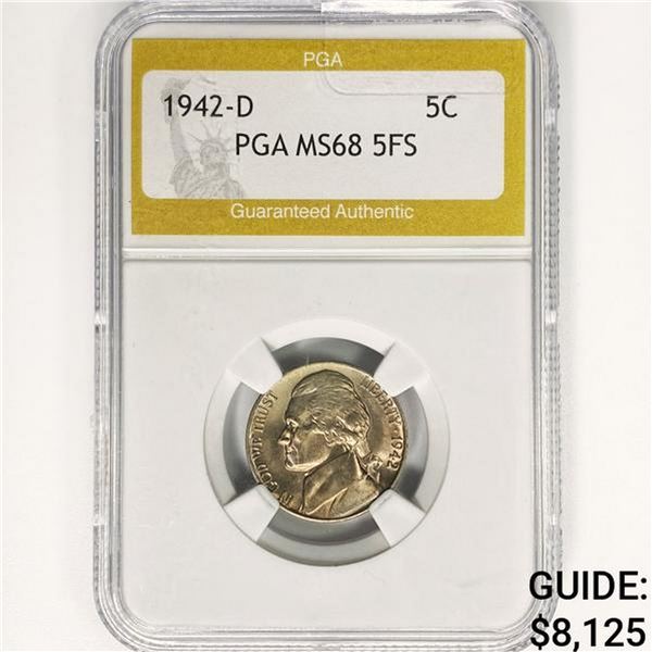 1942-D Jefferson Nickel PGA MS68 5FS