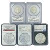 Image 1 : (5) Varied US Silver Coinage PCGS/NGC MS/PR69 ((2)