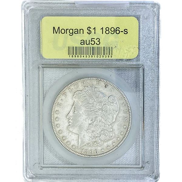 1896-S Morgan Silver Dollar USCG AU53