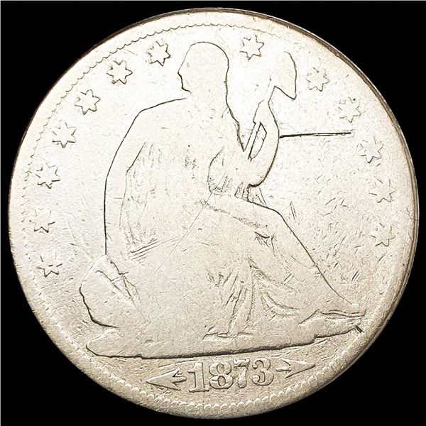 1873 Arws Seated Liberty Half Dollar