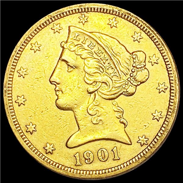 1901-S $5 Gold Half Eagle
