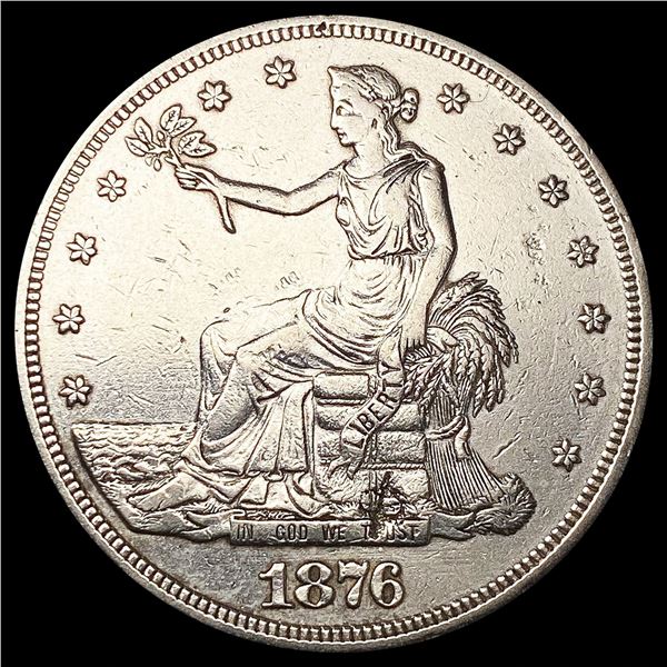 CHOP 1876-S Silver Trade Dollar ABOUT UNCIRCULATED