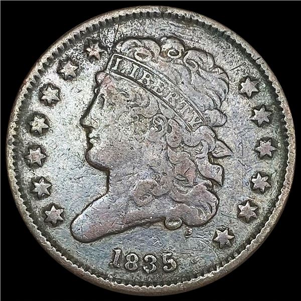 1835 Classic Head Half Cent NICELY CIRCULATED