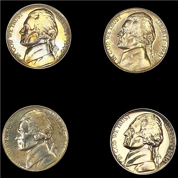 (4) Jefferson Nickels ((2) 1940, (2) 1941) UNCIRC