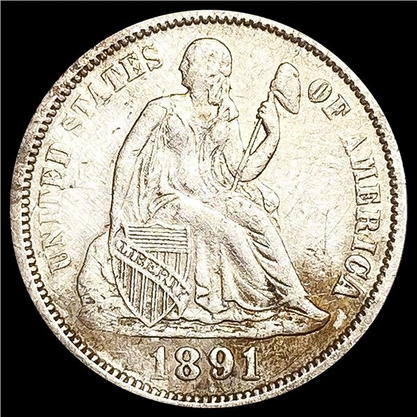 1891 Seated Liberty Dime CLOSELY UNCIRCULATED