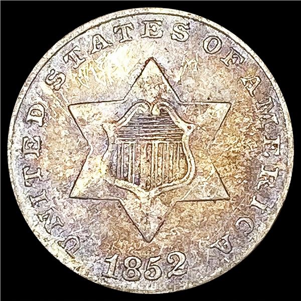 1852 Silver Three Cent CLOSELY UNCIRCULATED