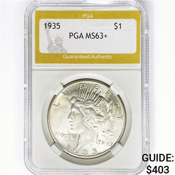 1935 Silver Peace Dollar PGA MS63+