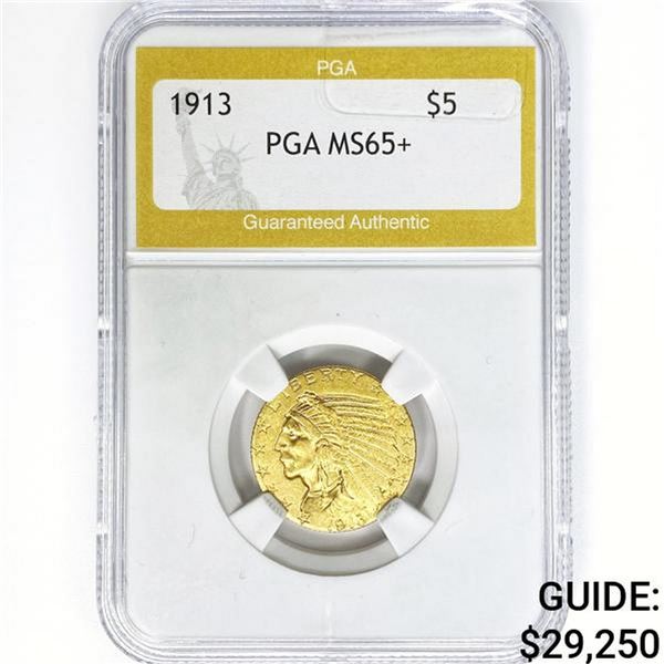 1913 $5 Gold Half Eagle PGA MS65+