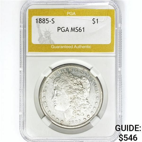 1885-S Morgan Silver Dollar PGA MS61