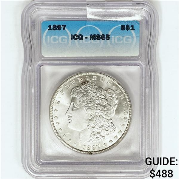 1897 Morgan Silver Dollar ICG MS65
