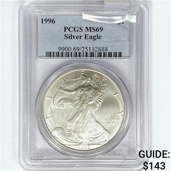 1996 American 1oz Silver Eagle PCGS MS69