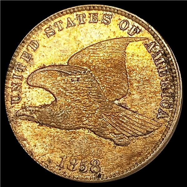 1858 Sm Ltrs Flying Eagle Cent NEARLY UNCIRCULATED