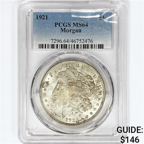 1921 Morgan Silver Dollar PCGS MS64