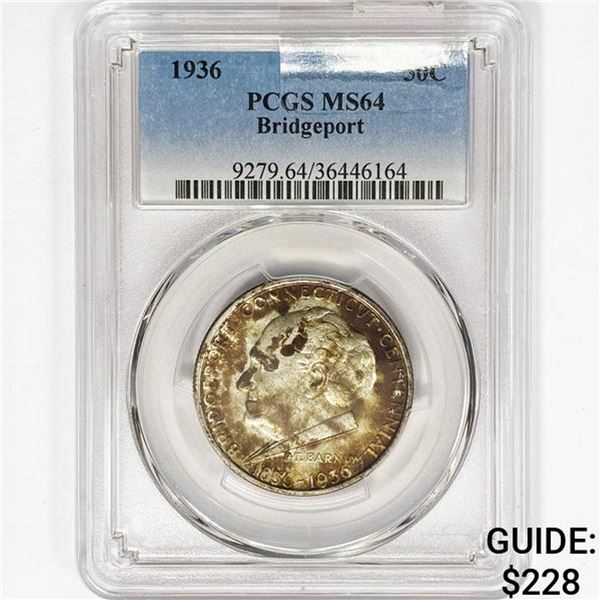 1936 Bridgeport Half Dollar PCGS MS64