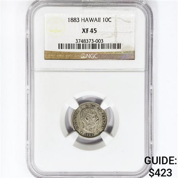 1883 Kingdom of Hawaii Dime NGC XF45