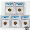 Image 1 : 1912-1921 Set (5) Wheat Cent ICG