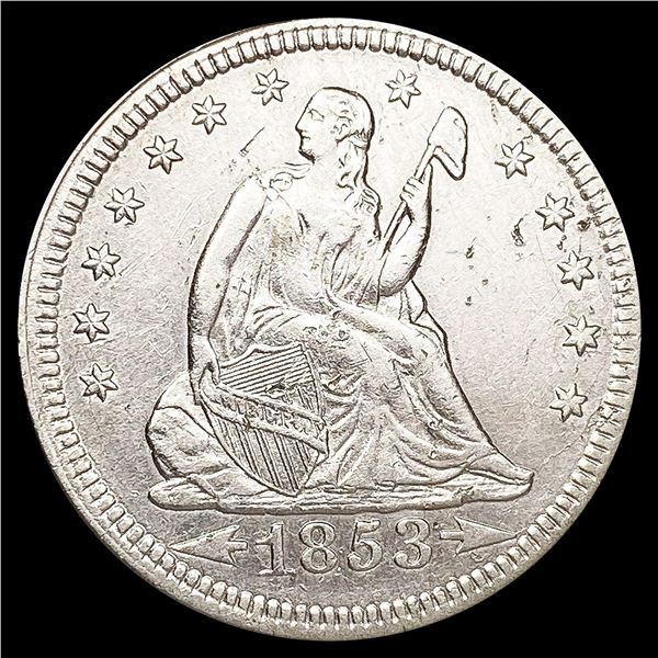 1853 Arws & Rays Seated Liberty Quarter UNCIRCULAT