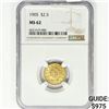 Image 1 : 1905 $2.50 Gold Quarter Eagle NGC MS62