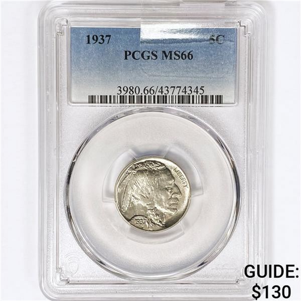 1937 Buffalo Nickel PCGS MS66