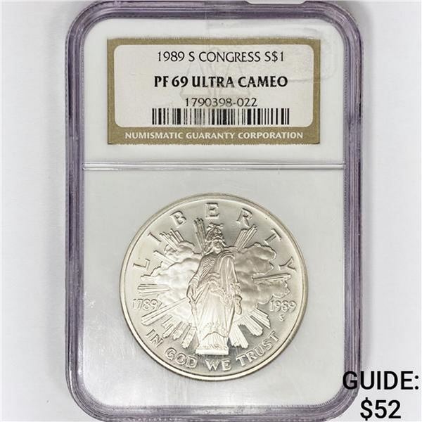 1989-S Congress Silver Dollar NGC PF69 UC