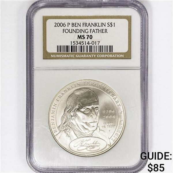 2006 P Franklin Silver Dollar NGC MS70