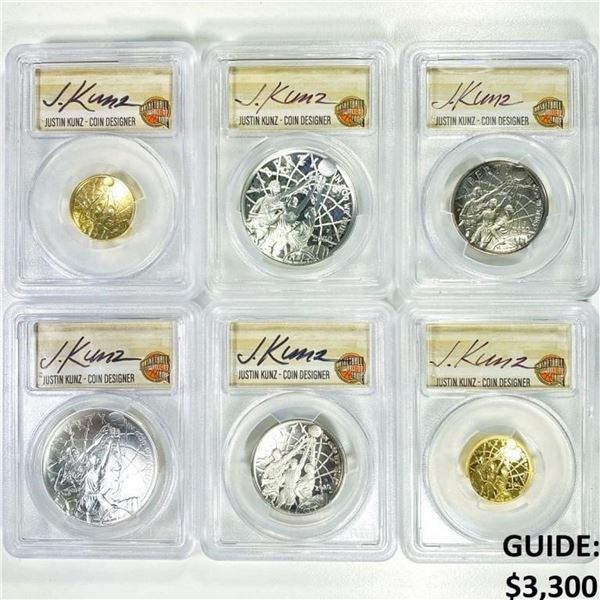 2020 Gold/Silver Bball Set (6) PCGS MS70