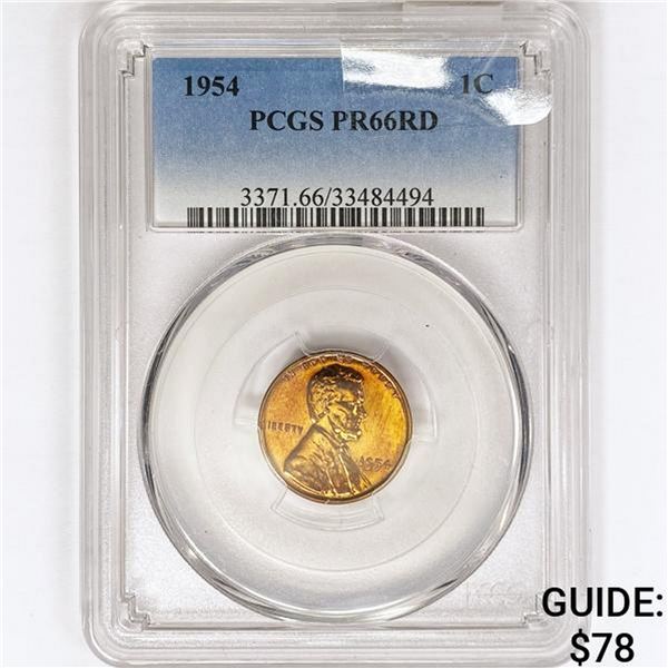 1954 Wheat Cent PCGS PR66 RD