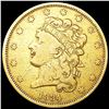 1834 $5 Gold Half Eagle LIGHTLY CIRCULATED