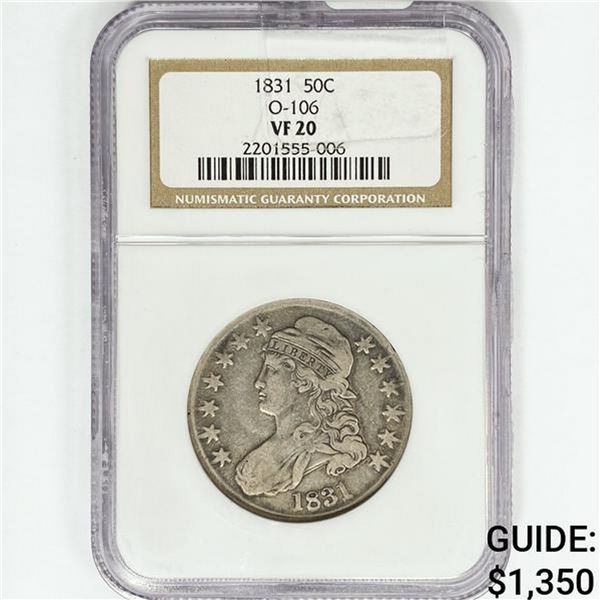 1831 Capped Bust Half Dollar NGC VF20