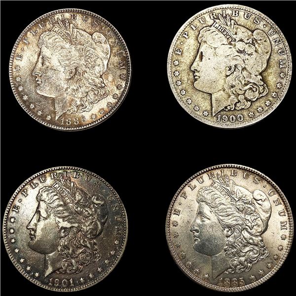 (4) Morgan Silver Dollars (1885, 1886, 1900-O, 190