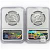 Image 2 : 1963 Set (2) Franklin Half Dollar NGC PF67