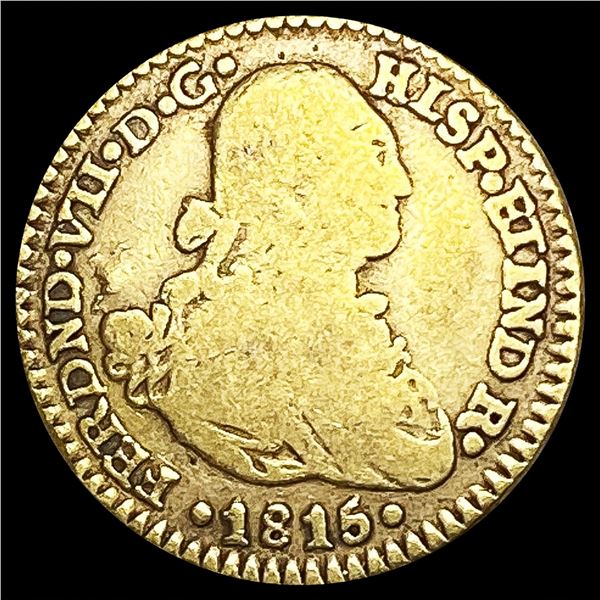 1815 Spain .0955oz Gold 1 Escudo NICELY CIRCULATED