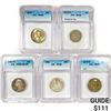 Image 1 : 1954-1984 Set (5) 4 Wash. 25C, 1 Jefferson 5C ICG