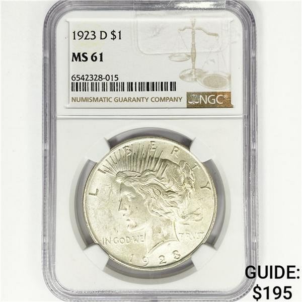 1923-D Silver Peace Dollar NGC MS61