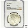 Image 1 : 1923-D Silver Peace Dollar NGC MS61