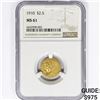Image 1 : 1910 $2.50 Gold Quarter Eagle NGC MS61