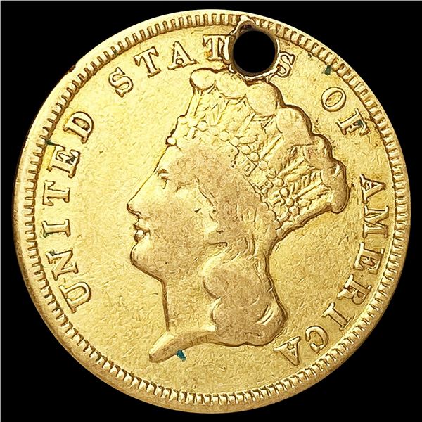 1854 $3 Gold Piece NICELY CIRCULATED