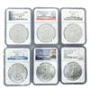 Image 1 : (6) American 1oz Silver Eagles NGC MS69/70 (2009,