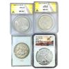 Image 1 : (4) Varied US Silver Coinage ANACS/NGC MS62-70 (18