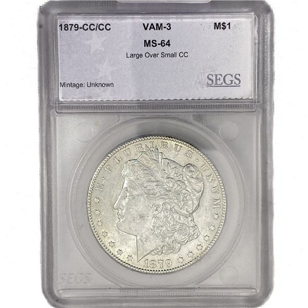 1879-CC/CC Morgan Silver Dollar SEGS MS64 VAM-3 Lg
